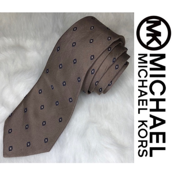 Michael Kors light brown Diamond silk men’s tie - Picture 1 of 6